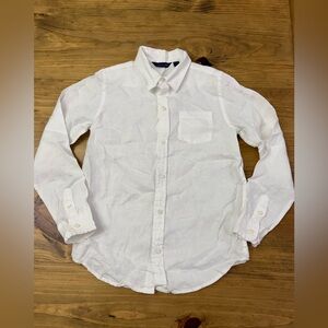 Janie and Jack Boys White Linen Button Up Shirt